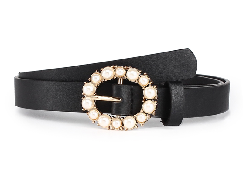 Women's Fashion Belt with Pearl buckle